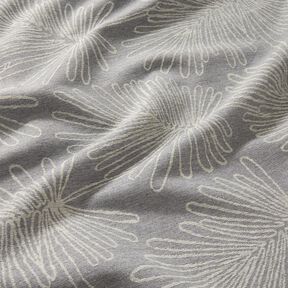 Dekorationstyg Jacquard bladkonturer – grått, 