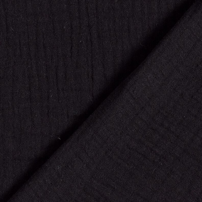 Bomullsmuslin i tre lager Enfärgat – svart,  image number 4