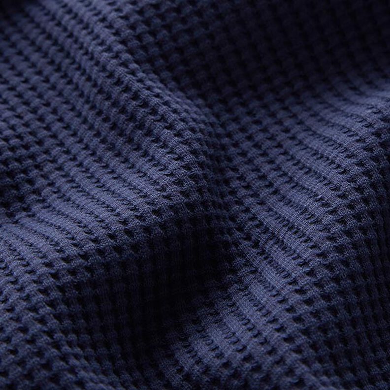 bomullsvåffeljersey enfärgad – marinblått,  image number 2