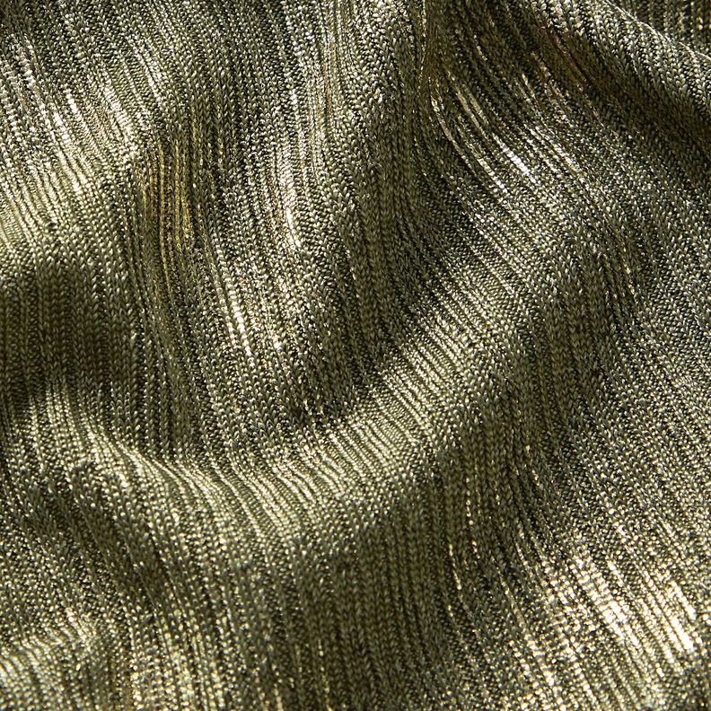 Finstickat guld sicksack – khaki/guldmetallic,  image number 2