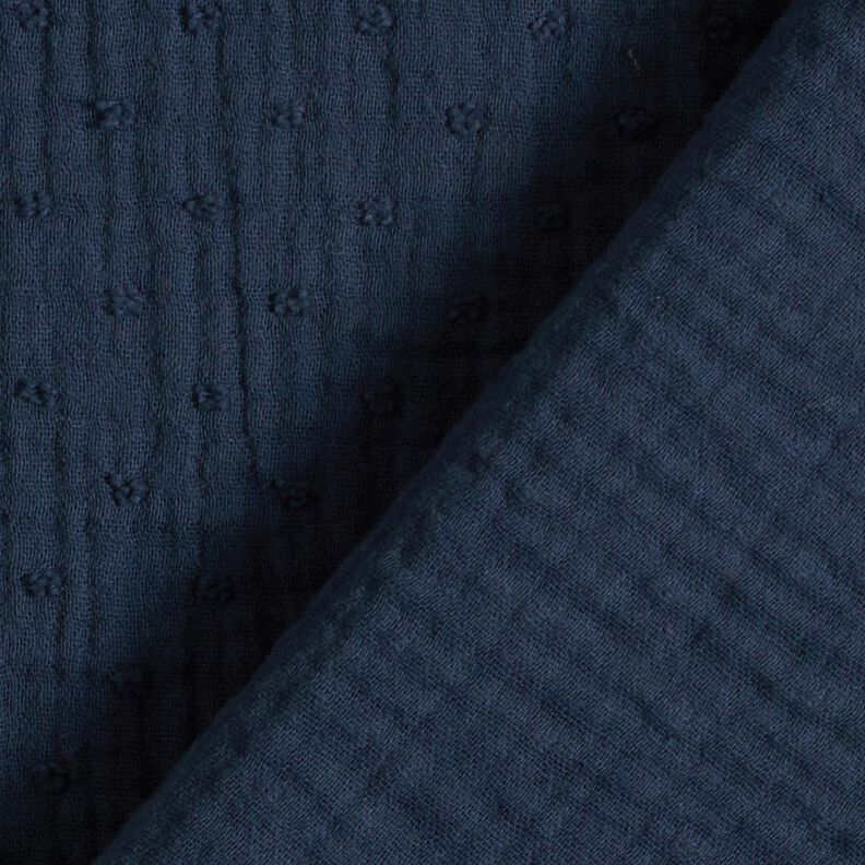 Muslin/Dubbel-krinkelväv dobby – marinblått, image number 4