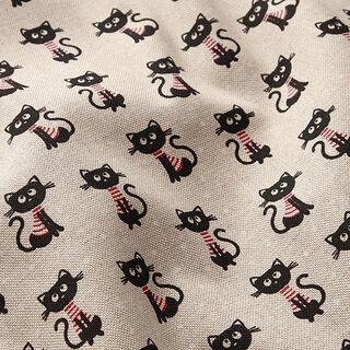 Dekorationstyg Halvpanama katter i tröjor – natur/svart, 