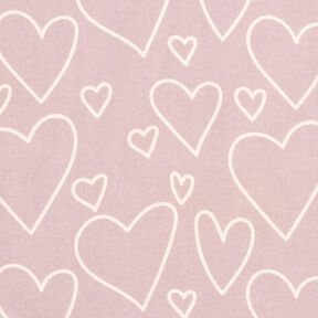 Bomullsflanell Herzen &ndash; rosa, 