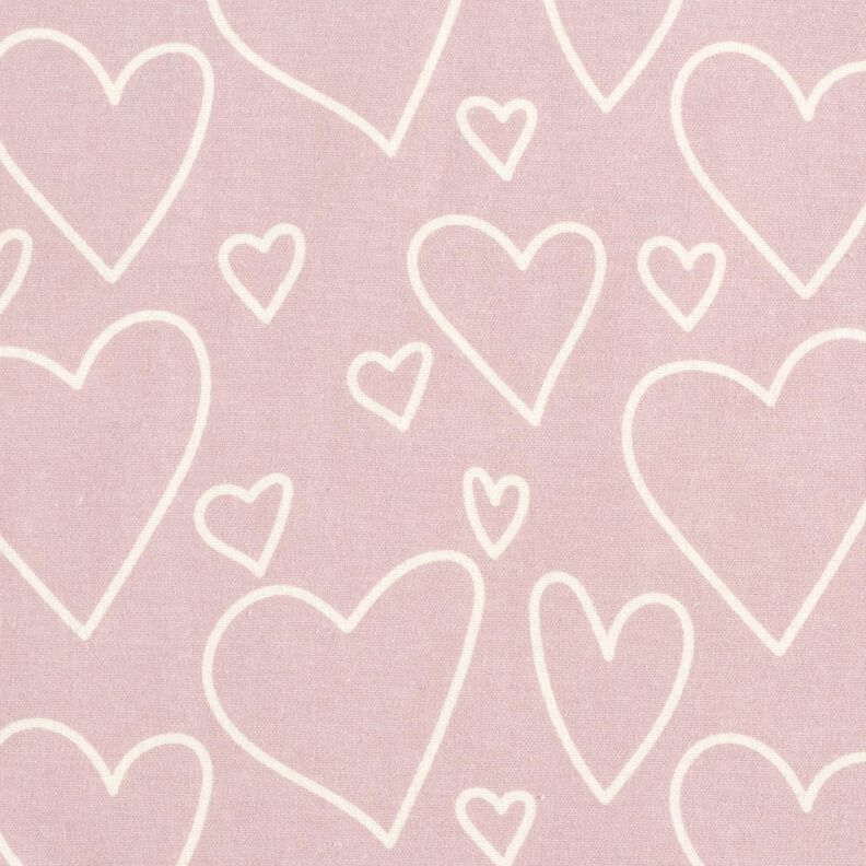 Bomullsflanell Herzen &ndash; rosa,  image number 1