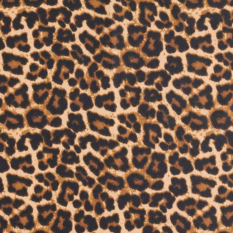 Behandlad bomull fint leopardmönster – brun/svart, image number 1