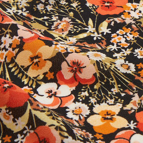 Crêpe chiffong blomsterhav – svart, 