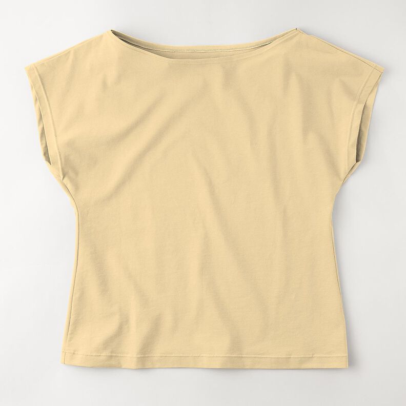 Bomullsjersey medium enfärgad – vaniljgul, image number 12