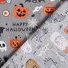 Bomullstyg Poplin Happy Halloween – elefantgrå/ljusorange,  thumbnail number 4