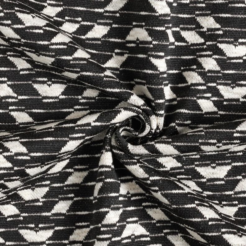 Stickad jacquard geometriskt mönster – svart/vit,  image number 4