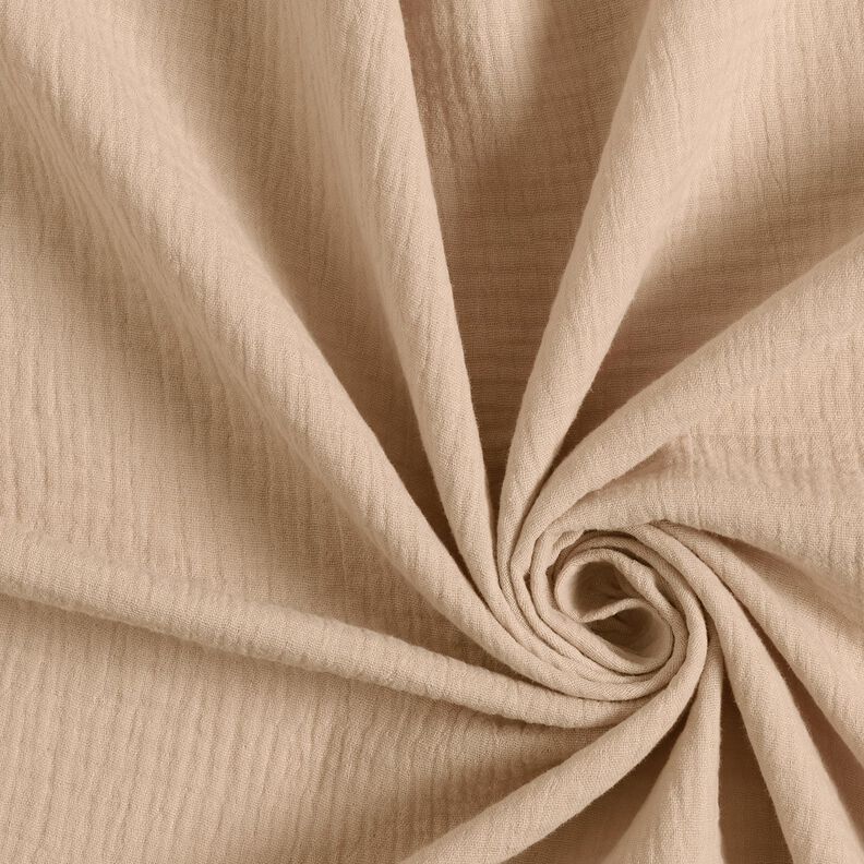 Muslin/Dubbel-krinkelväv – mörkbeige, image number 1