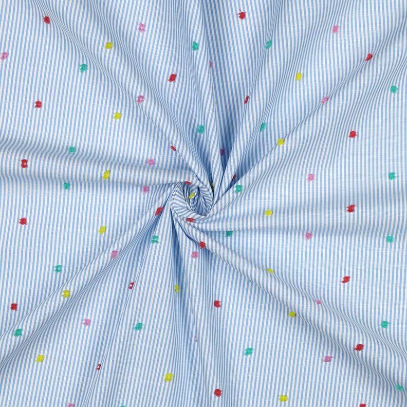 Fin bomullsbatist dobby och ränder | Poppy Fabrics – ljusblå/vit,  image number 3