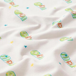 Bomullsjersey Liten björn i luftballong | PETIT CITRON – yllevit, 
