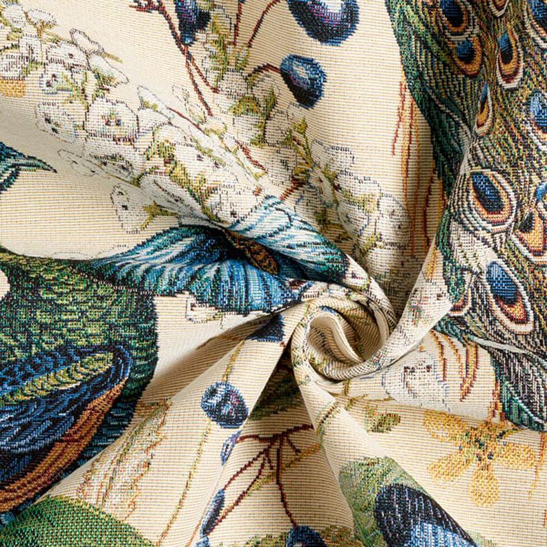 Dekorationstyg Gobeläng Påfågel – beige,  image number 3