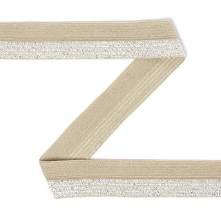 Elastiskt kantband Lurex - beige, 