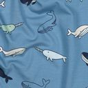 Bomullsjersey Söta valar | Poppy Fabrics – blågrått/marinblått, 