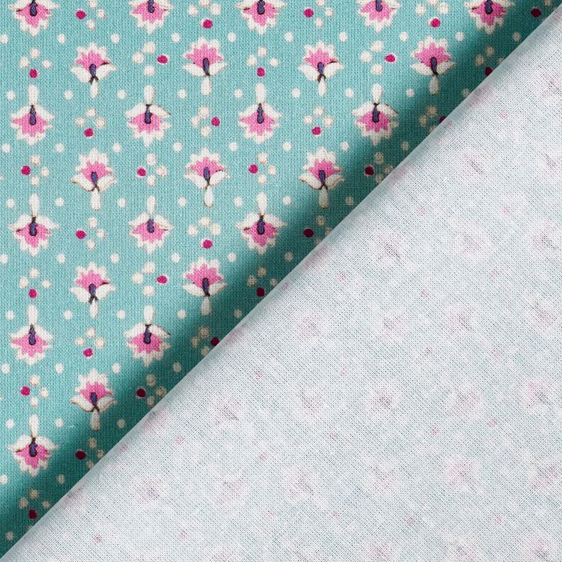 Bomullstyg Poplin små ornament – ​​mint/pastelllila – mint/pastellviolett,  image number 4