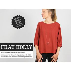 FRAU HOLLY - vid blus med rynkad ärmfåll, Studio Schnittreif  | XS -  XXL, 