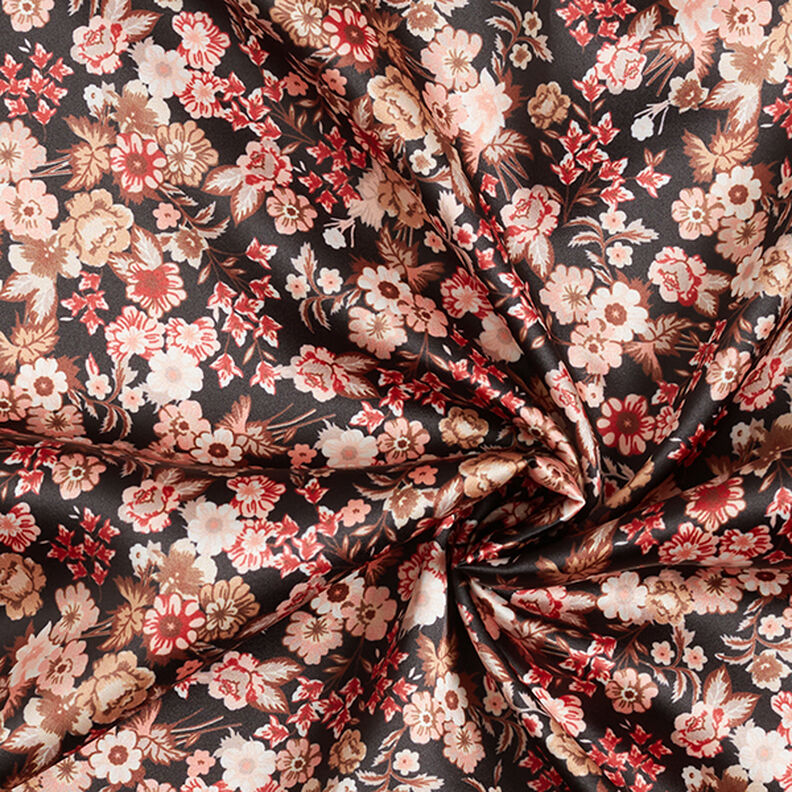 satin söta blommor – svart,  image number 3