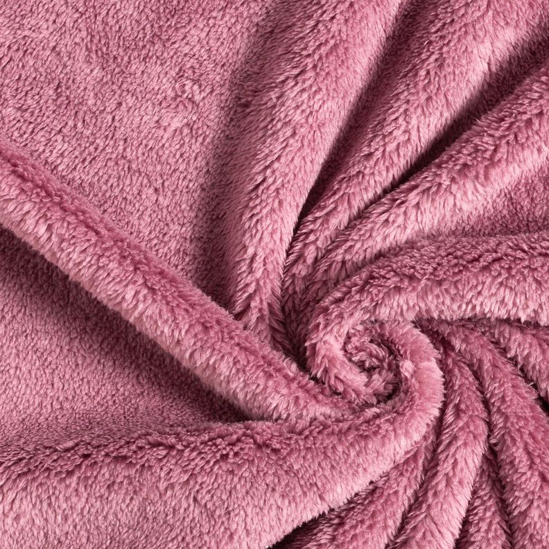 Fuskpäls plysch uni – mörk gammelrosa, image number 1