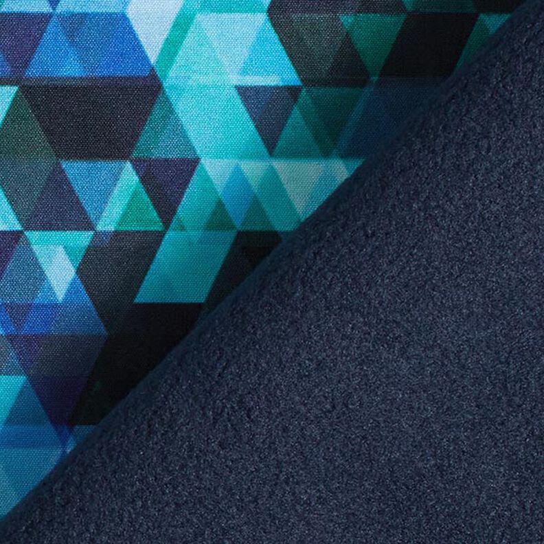 Softshell färgglada trianglar Digitaltryck – nattblå/turkos,  image number 5