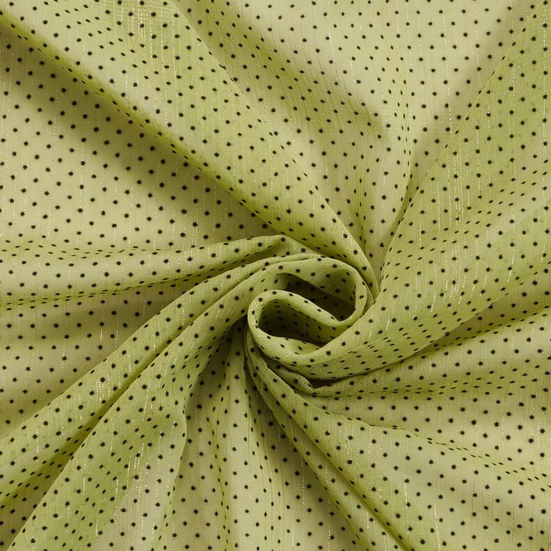 chiffong glitterränder och prickar – ljusoliv, image number 3