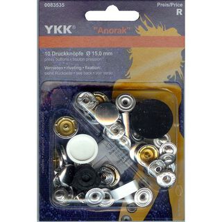 Sy-fria tryckknappar Anorak 2 – silver | YKK, 