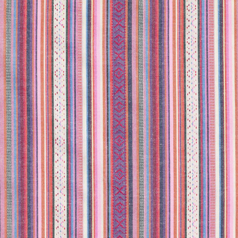 Dekorationstyg Jacquard pastellränder – rosa/lila, image number 1
