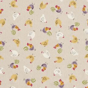 Dekorationstyg Halvpanama Små kycklingar – natur/vit, 