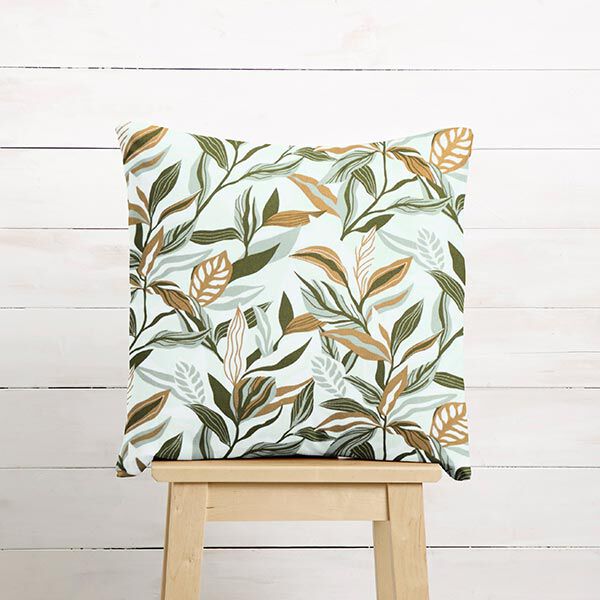 Dekorationstyg Canvas målade blad – grön/vit, image number 8