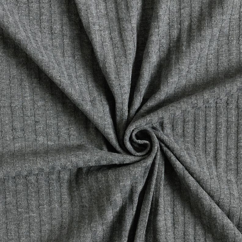 Ribbad jersey enkelt stickmönster – mörkgrå,  image number 3