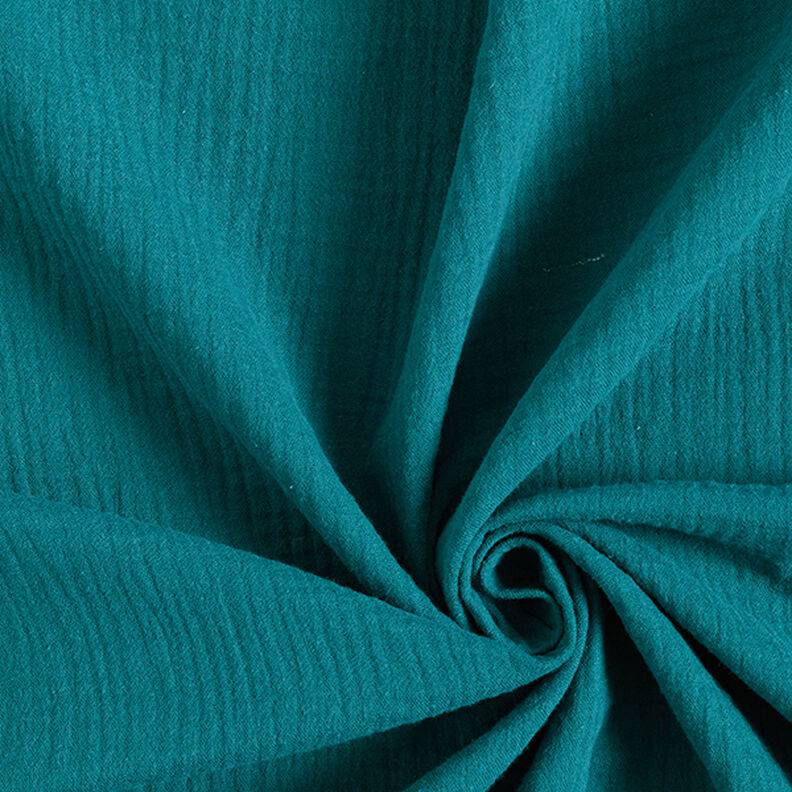 Muslin/Dubbel-krinkelväv – petrol,  image number 1