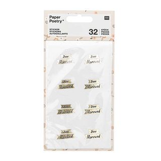 STICKER JUST MARRIED| RICO DESIGN – vit/guld, 