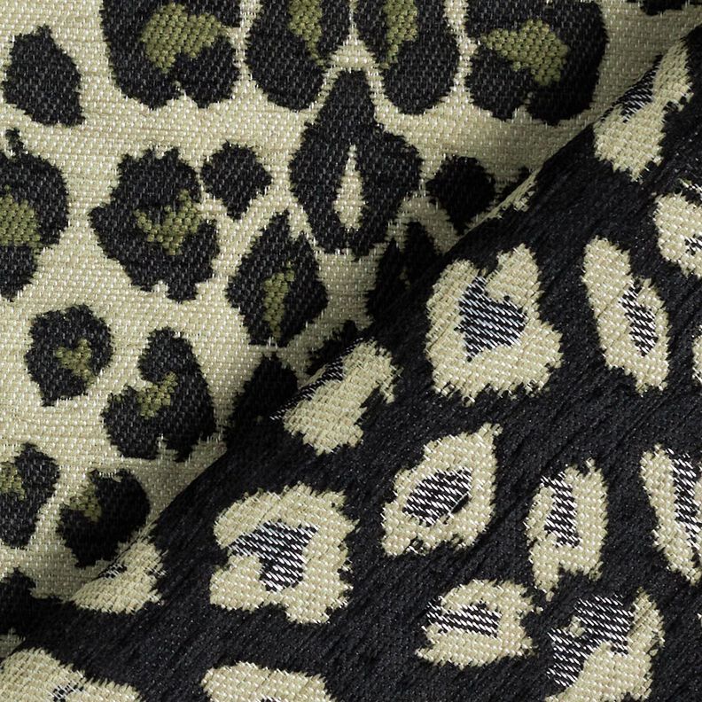 Stoppningstyg Jacquard Leopardmönster – mullvad/khaki,  image number 4