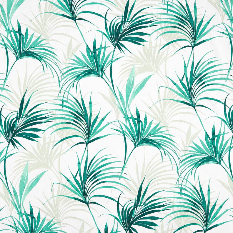 Dekorationstyg Panama Palmblad – vit/smaragdgrön, image number 1