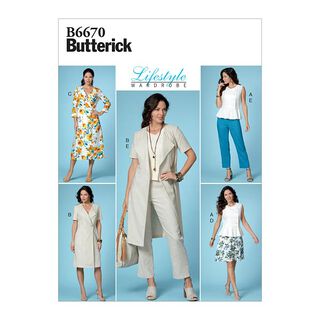 Överdel, klänning, kjol, byxor, Butterick 6670 | 40-48, 
