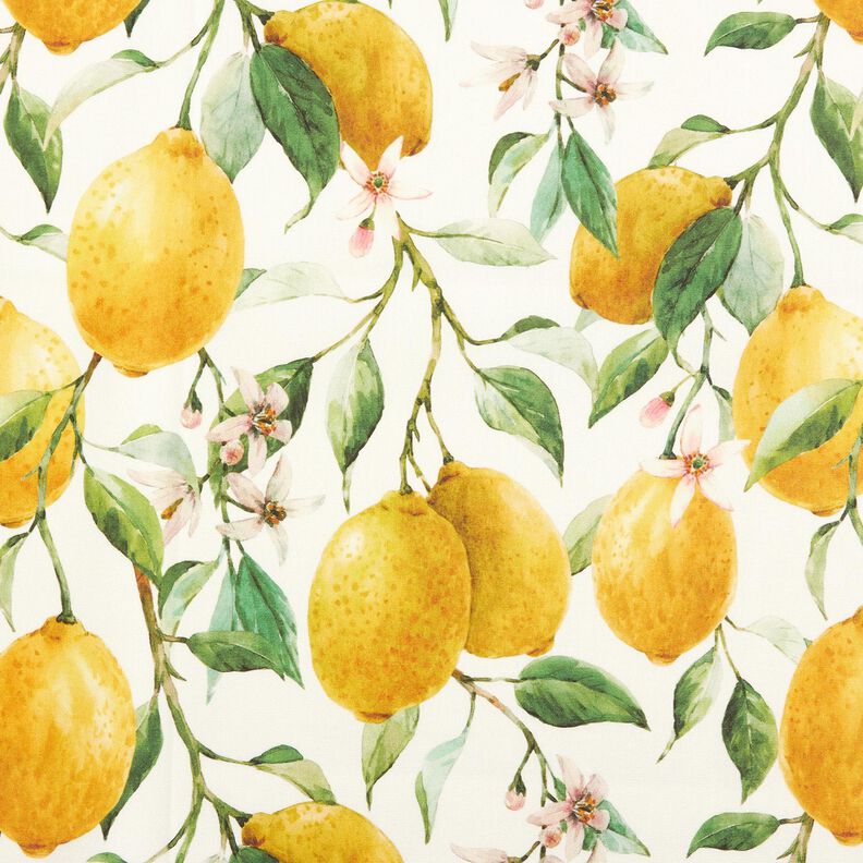 Outdoortyg Canvas citroner – elfenbensvit/citrongul,  image number 1