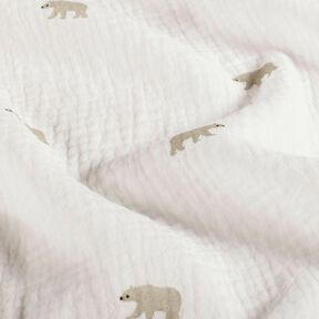 Muslin/Dubbel-krinkelväv isbjörn – vit, 