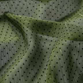 chiffong glitterränder och prickar – khaki, 