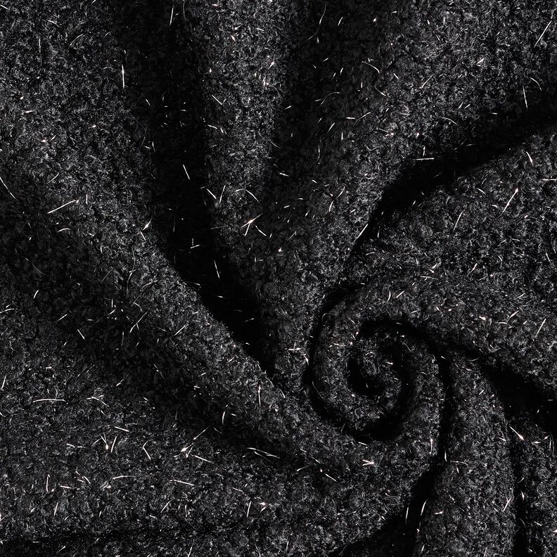 Stickad Bouclé Glittertrådar – svart, image number 3
