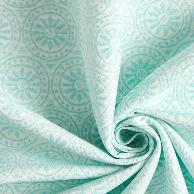 Outdoortyg jacquard Cirkel-ornament – mint/yllevit,  image number 3