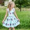 Bomullsjersey Blomsterhäst | Glitzerpüppi – isblå/pastellviolett,  thumbnail number 5