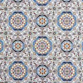 Dekorationstyg Gobeläng orientalisk mandala – blå/elfenbensvit, 