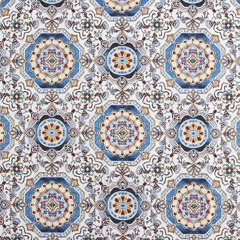 Dekorationstyg Gobeläng orientalisk mandala – blå/elfenbensvit,  image number 1