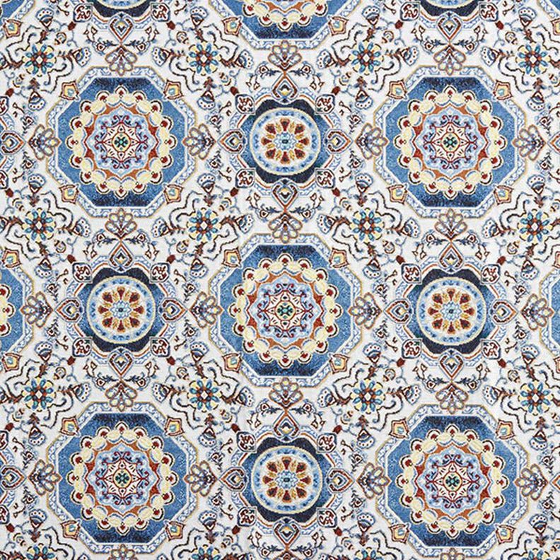 Dekorationstyg Gobeläng orientalisk mandala – blå/elfenbensvit, image number 1