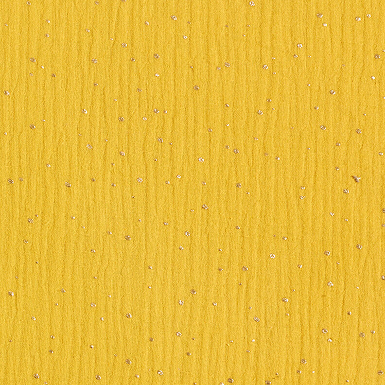 Bomull Muslin Spridda guldfläckar – curry/guld,  image number 1