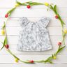 Muslin/Dubbel-krinkelväv Målad blomsteräng – vit/svart,  thumbnail number 5