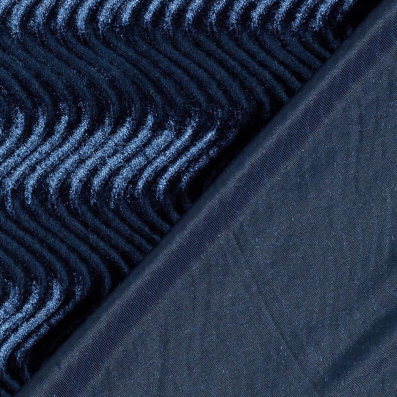 Stretchsammet präglade vågor – marinblått,  image number 4