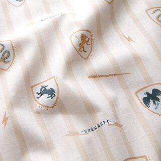 Licenstyg Bomullspoplin Harry Potter-hus från Hogwarts | Warner Bros. – ljusbeige, 