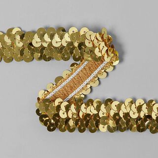 Elastisk paljettbård (20 mm) 14 – guld metallisk, 