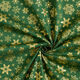 Bomullstyg Poplin snökristaller – grön/guld,  thumbnail number 3